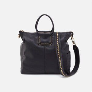 Sheila Large Satchel in Pebbled Leather - Ball Chain